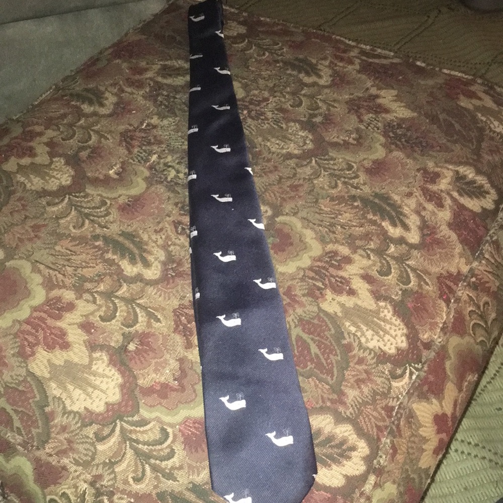 Pintail Men Blue Tie with White Whales - Picture 3 of 6